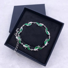 Charm Summer Dolphin Turtle Bracelet Blue Opal Silver Color Hand Chain Beach Jewelry Bracelet Femme Bijoux